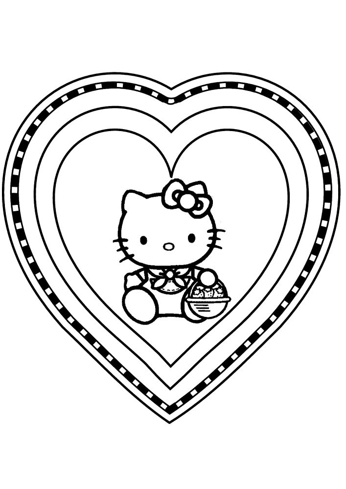 Süße Katze und Herz